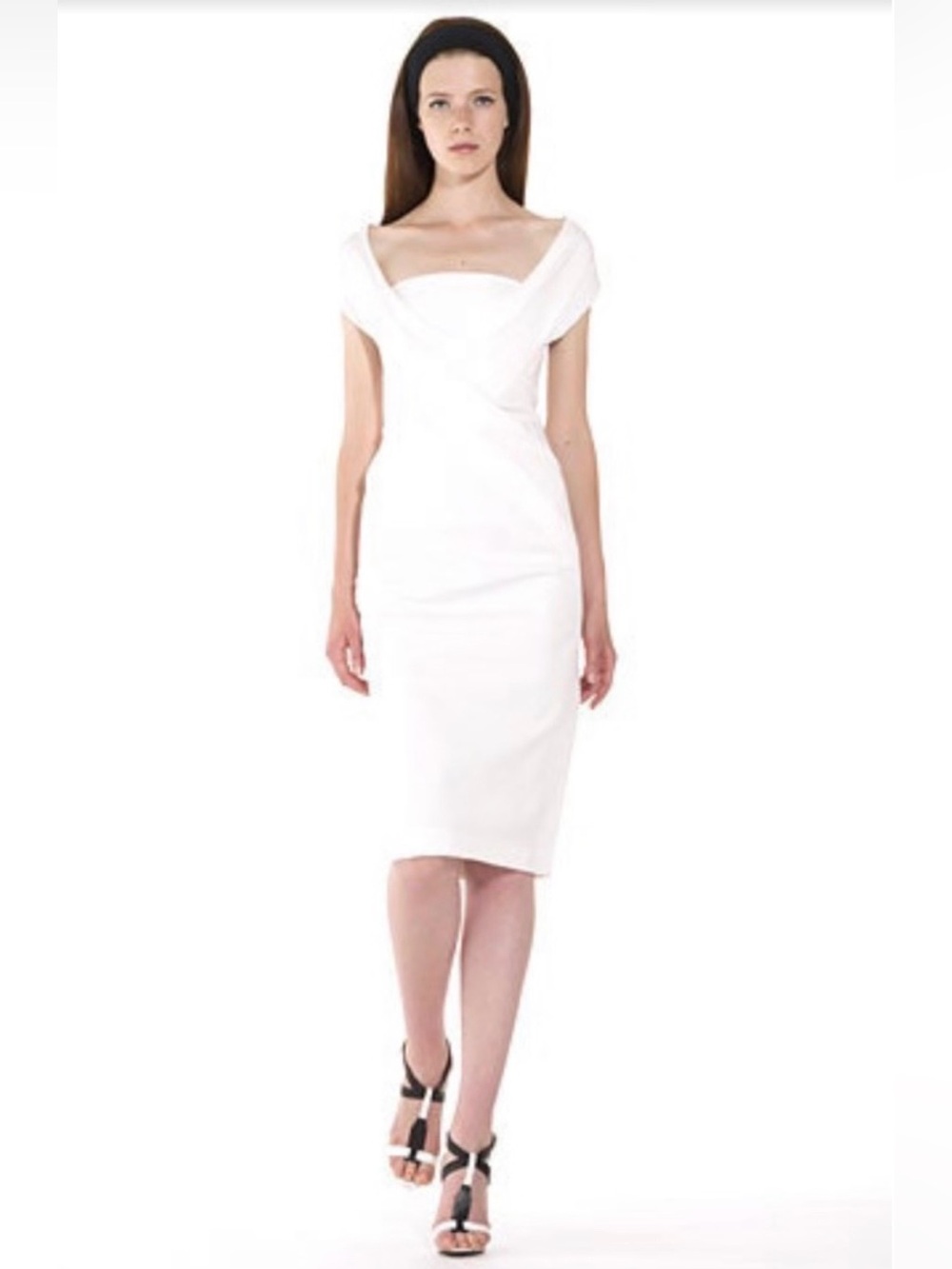 Donna Karan Elegant Off-White/Ivory Sheath Dress Sz 8
